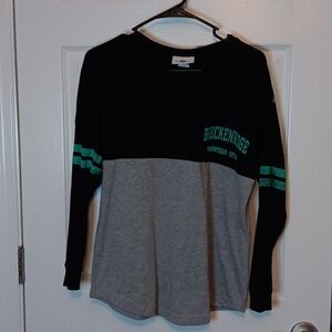 Mountainstyle Women's M Breckenridge Long Sleeve Green Black Gray T-Shirt